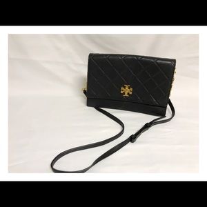 TORY BURCH Georgia Turn Lock Black Cross Body Bag